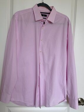 Hugo Boss Men’s Light Pink Patterned Men's Dress Shirt EU 42 EC
